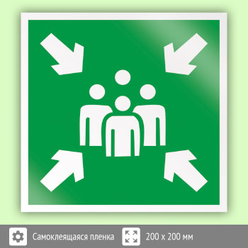 Знак E21 «Пункт (место) сбора» (пленка, 200х200 мм)